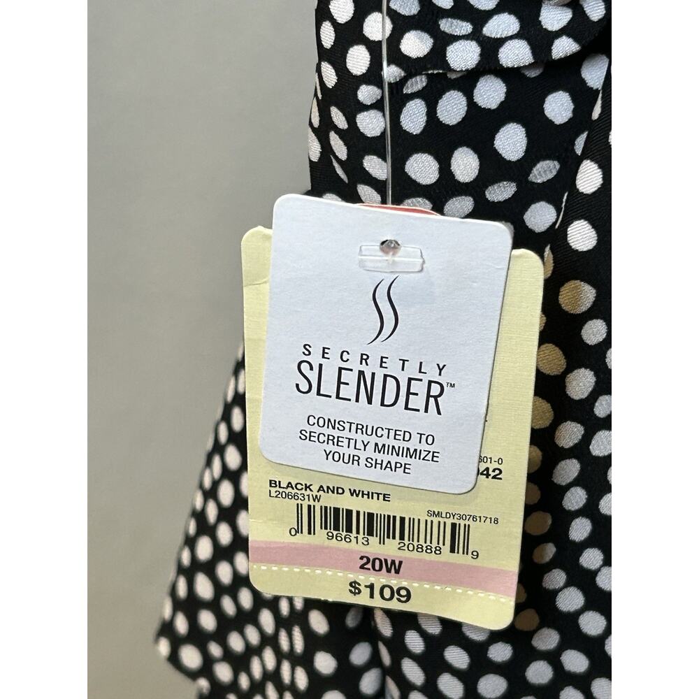 NWT St. John's Bay Secretly Slender Polka Dot One-Piece Swimsuit size 20W - Picture 3 of 5